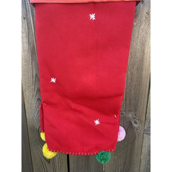 Target Wondershop Red & Pom Pom Christmas Tree Skirt 48” Round 42-54" Dia Trees - Picture 6 of 11